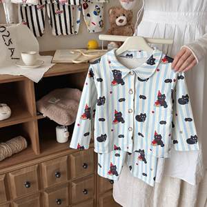 Otoño Invierno <span class=keywords><strong>Ropa</strong></span> <span class=keywords><strong>de</strong></span> Casa informal para niños-Traje <span class=keywords><strong>de</strong></span> dibujos animados <span class=keywords><strong>de</strong></span> manga larga para niños y niñas con cárdigan <span class=keywords><strong>de</strong></span> solapa Conjunto <span class=keywords><strong>de</strong></span> dos piezas para bebés - Product Image 4