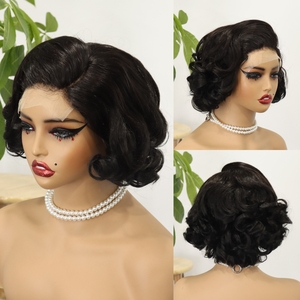 Pelucas de Cabello Humano de Alta Densidad con Ondas Suaves, Sin Pegamento, Listas para Usar, Pelucas Bob para Mujer, Pre-cortadas, Peluca Frontal 4x4 Sin Encaje - Product Image 2