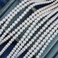 Perles rondes Edison naturelles de 8-9 mm, perles d'eau douce à fort lustre pour le bricolage, un fil d'environ 40 cm de long avec environ 46 perles