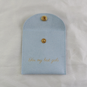 Luxury Custom Logo Printed Jewelry Bags Velvet <b>Gift</b> Jewelry Packaging Bags Microfiber Suede <b>Envelope</b> Pouch with Snaps - Product Image 6