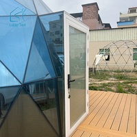 Hôtel yourte mongole, structure préfabriquée en aluminium, dôme, maison en verre, tente igloo avec fenêtre en verre