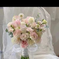 Buket Pengantin Bunga Tulip Calla Lily Warna Merah Muda Terang Buatan, untuk Pernikahan, Pendaftaran Pernikahan, Pertunangan, Buatan Cina