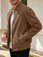 Blouson zippé décontracté pour homme, style punk sportif, en daim velours uni, col montant, printemps, transfrontalier Europe-Amérique