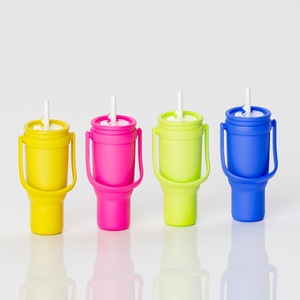 Double Walled Stainless Steel Tumbler With Handle Large Capacity Insulated Cup For Car Home Office Outdoor Travel - Product Image 1