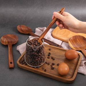 Utensilios de cocina coreanos con logotipo personalizado, espátula y cuchara creativas de teca, juego de espátulas para wok, espátula de madera antiadherente para sartén. - Product Image 4