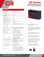 Batería de Plomo-Ácido Regulada por Válvula Original CSB GP6120 6V12Ah Serie GP, Terminales F1 F2, Batería de Respaldo