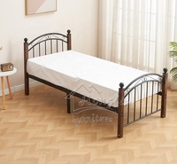 Vente en gros 3ft 4ft6 5ft 6ft Offre Spéciale meubles de chambre modernes durables design tube métallique fer noir lit en métal avec boule de cristal