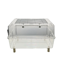 YAGELI - Casa de Acrílico Transparente y Transpirable para Hámsteres, Ratones, Erizos y Cobayas, con Plataforma Sólida y Escalera, Tamaño Personalizado