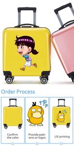 Sac en ABS + PC carré à impression UV, valise personnalisée pour enfants, chariot à roulettes pour l'école, boîte de bagage, 10 pièces - Product Image 6