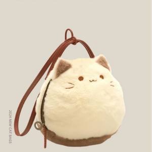 Tas tangan mewah kucing tas bahu anak perempuan tas selempang anak binatang Level tampilan kartun boneka berbulu tas tangan anak perempuan hadiah - Product Image 5