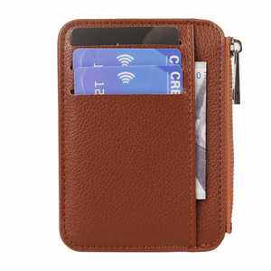Tarjetero de Cuero PU Estilo Vintage con Patrón Litchi, Cierre Cuadrado y Múltiples Ranuras para Tarjetas, Cartera Multifuncional al por Mayor - Product Image 4