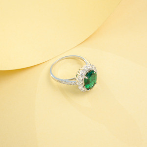 925 <b>Silver</b> Cultivated <b>Emerald</b> <b>Ring</b> <b>Silver</b> <b>Ring</b> Cultivated Gemstone <b>Ring</b> <b>Emerald</b> Gemstone RingLadies' <b>ring</b> Z - Product Image 4