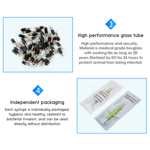 134.2kHz fdx-b 1.4x8 mét iCar em4305 Pet vi mạch động vật ID chip RFID tiêm vi mạch cho động vật chó - Product Image 4