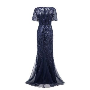 Vestidos <span class=keywords><strong>de</strong></span> Noche <span class=keywords><strong>de</strong></span> Lujo LD101 para Mujer, Vestidos <span class=keywords><strong>de</strong></span> Fiesta Largos con Lentejuelas Bordadas, Manga Corta, Corte Entallado, para Damas <span class=keywords><strong>de</strong></span> <span class=keywords><strong>Honor</strong></span> - Product Image 6