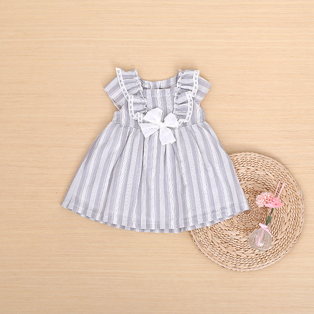 Серое хлопковое кружевное платье в клетку с двойным слоем для маленьких девочек новейшее дизайнерское платье с бантом