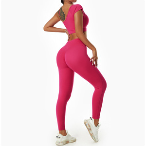 Leggings de Fitness à capuche de Yoga, haut d'entraînement à manches longues, manteau de Yoga, soutien-gorge de sport, pantalons à capuche - Product Image 6