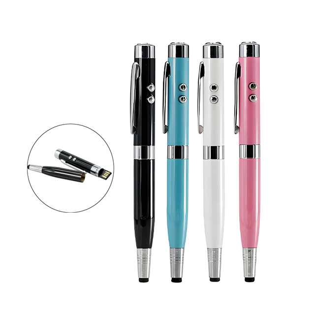4-in-1 Ballpoint Pen USB Flash Drive with Custom Logo 2.0 4GB 8GB 16GB 32GB 64GB USB Memory Stick 128GB Pen Drive with Laser