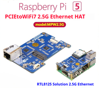 Carte de développement MPW2.5G entièrement équipée pour Raspberry Pi 5, HAT PCIe vers WiFi7+2.5G Ethernet avec prise en charge BE200 Linux