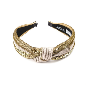 Diadema con nudos y trenzas onduladas con lentejuelas para mujer, accesorio de moda - Product Image 2