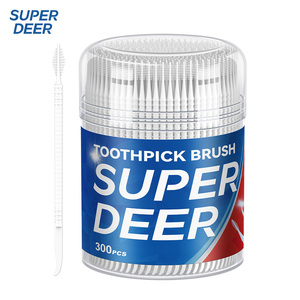 Super Deer Brosse à dents jetable double usage de haute qualité Brosse à dents Brosse à dents <span class=keywords><strong>Kit</strong></span> de voyage 300 pièces Nettoyage des dents - Product Image 1
