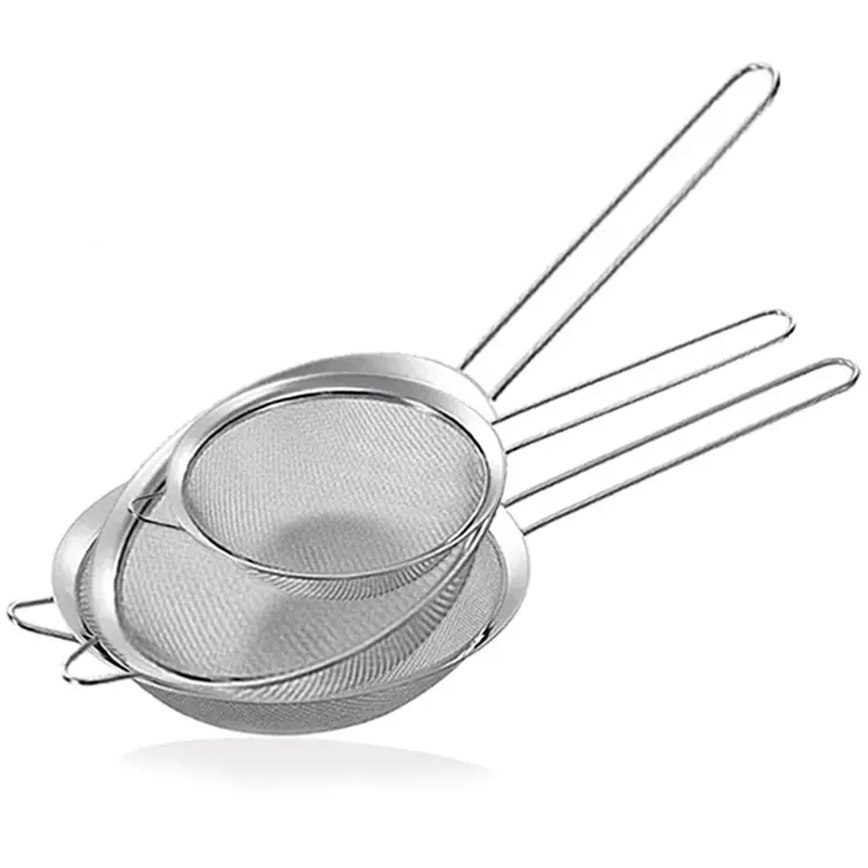 Accesorios de cocina Colador de filtro de pasta Colador de cucharón de sopa con colador Recipiente a presión de cocina de acero inoxidable plateado para el hogar