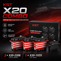KST X20 Combo Servos Brushless - 3 servos X20-2208 + 1 X20-1035 - Kit Combo avec Engrenages en Alliage d'Aluminium et Acier Trempé DC6.0-8.4V pour Drones