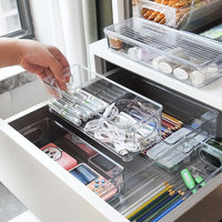 Tiroirs de rangement en plastique transparent diviseurs de vêtements empilables bacs de rangement de bureau diviseurs tiroirs organisateur