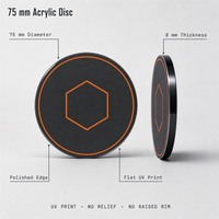 Disques en acrylique personnalisés imprimés 75 mm, impression UV, logo code QR, jetons de jeu en acrylique