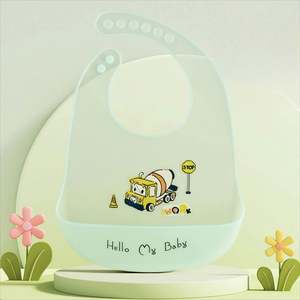 Plato de Silicona para Bebé con Dibujos Animados Impresos Personalizados, Baberos de Silicona Impermeables/Suaves, Plato con Ventosa, Babero de Silicona para Alimentación de Bebés - Product Image 2