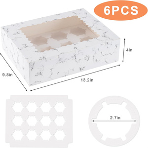 Fourniture de restaurant Séparateur en carton de carreaux personnalisé Boîte à gâteau de mariage <span class=keywords><strong>d</strong></span>'<span class=keywords><strong>anniversaire</strong></span> Fenêtre transparente Boîte <span class=keywords><strong>d</strong></span>'emballage à emporter pour gâteau - Product Image 4