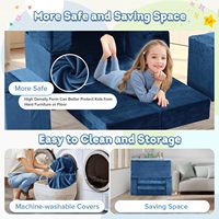 Sofá Infantil de Espuma y Terciopelo, Diseño Moderno y Simple, de Varias Piezas, Resistente a la Suciedad, Desmontable y Lavable, para Dormitorio o Comedor