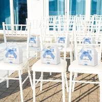 B802 bleu clair grandes boîtes à pignon avec poignées ruban étiquette fête faveurs bienvenue traiter mariage hôtel cadeau emballage invité boîte-cadeau