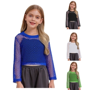 Top Professionale per Bambine Stile Jazz Hip Hop, Traspirante, Manica Lunga in Rete, Abbigliamento da Danza Personalizzato - Product Image 1