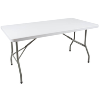 Table pliante portable JDY-004 personnalisée, économique, pour appartement, 6/8 pieds, en plastique blanc, design moderne, pour événements et fêtes