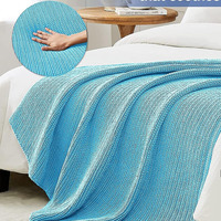 Plaid tricoté uni style nordique, couverture douce en acrylique pour lit, canapé, chaise, couverture décorative de luxe pour la sieste, voyage et bureau