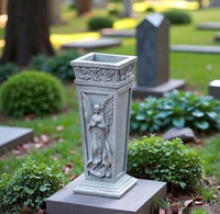 Vase commémoratif écologique ailes d'ange support de vase à fleurs en résine pour patio pelouse cour Art cimetière tombe décoration Style d'amour