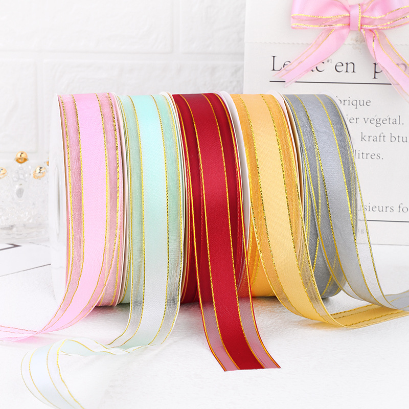Polyester Ribbons Organza Wedding Letter Decoration Gift Packing Diy Tie Cake Box Ribbon Flower Art Bouquet Baking