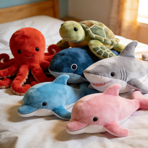 Peluche en forme de <span class=keywords><strong>requin</strong></span>, pieuvre ou dauphin, super douce et mignonne, <span class=keywords><strong>jouet</strong></span> anti-stress, cadeau, animaux en peluche de 8 pouces pour enfants, vente en gros - Product Image 1
