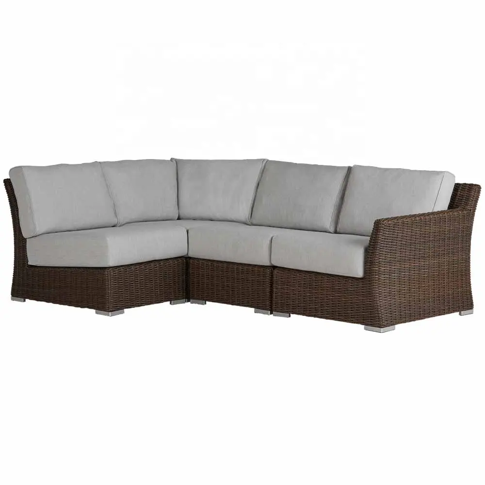 Chất lượng cao bán buôn ngoài trời đồ nội thất sân vườn cắt nhựa tổng hợp mây wicker Modular góc sofa Set