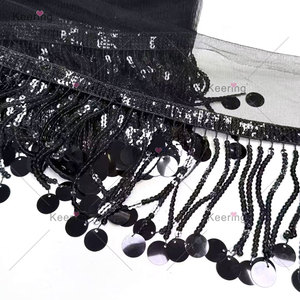 WTT-009 bán buôn hoa oải hương đầy màu sắc đa <span class=keywords><strong>sequin</strong></span> thêu TRIM tua rìa cho quần áo - Product Image 3