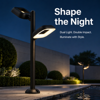 Lampadaire LED à Têtes Rotatives en Aluminium Courbé sur Quatre Côtés, Diamètre 40 mm, pour la Décoration de Sites Touristiques et de Paysages