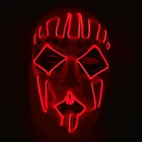 Masque Lumineux LED en PVC à Nœuds Vivants, Fourniture d'Usine, pour Pâques, Halloween, Costume d'Horreur, Scène, Ambiance de Carnaval