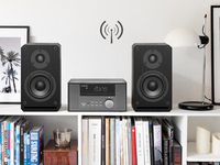 Système de haut-parleurs stéréo avec lecteur CD DVD, radio FM, Bluetooth et USB pour usage domestique