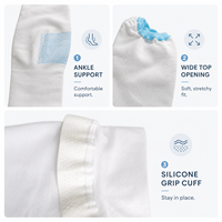 Bas de contention anti-thrombotiques en tricot ODM, chaussettes de compression blanches, chaussettes élastiques en nylon à gradient, chaussettes de compression pour jeunes