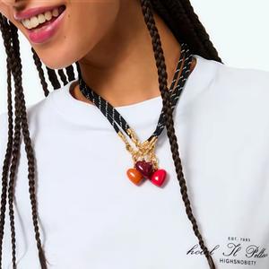 Collier pendentif cœur en acier inoxydable tendance pour femme, bracelet et collier à breloque cœur gonflé, vente chaude - Product Image 2