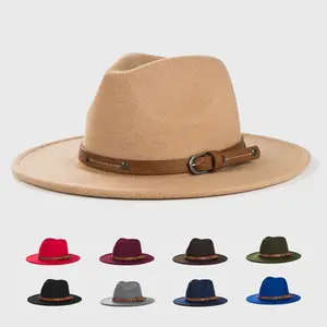 หมวกสักหลาดแบบกว้างสำหรับผู้ชายผู้หญิง,หมวกสักหลาดหมวกสักหลาดสั่งทำสีขาวมีสไตล์สำหรับผู้หญิงผู้ผลิต