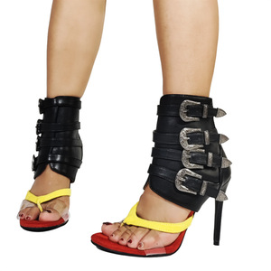 Botas de Verano Estilo Pasarela Europeo-Americano, Sandalias con Punta Abierta, Tacón Alto, Cierre Trasero, Parte Superior de PVC, Zapatos que Aumentan la Altura - Product Image 5