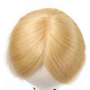 TUW26 Topper de <span class=keywords><strong>cheveux</strong></span> humains vierges Remy pour femmes, <span class=keywords><strong>court</strong></span>, aspect naturel, lisse, monotop pour <span class=keywords><strong>cheveux</strong></span> clairsemés, technique de base mono - Product Image 2