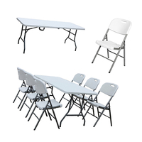 Table pliante en plastique portable de 180cm en gros de 6 pieds pour l'extérieur/le camping/le jardin