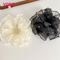 Ikat Rambut Mutiara Organza Jala Elegan-14CM Aksesoris Ikat Rambut Wanita